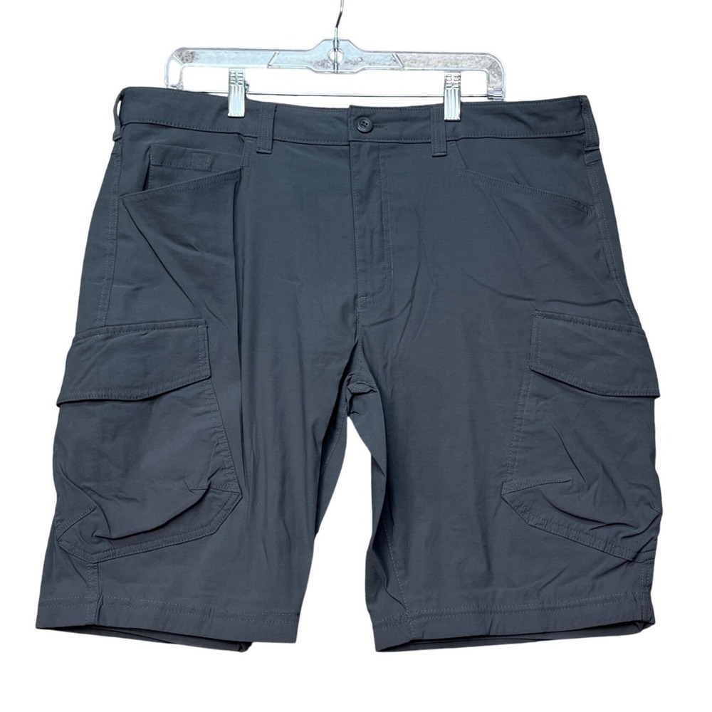 Eddie Bauer Cargo Shorts Men 38 Gray Stretch Flat Pockets Outdoor‎ Performance